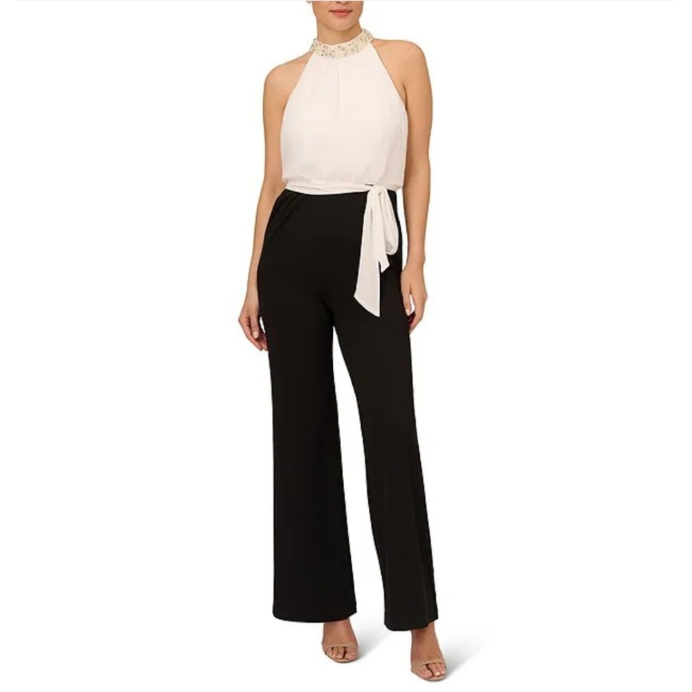 Adrianna Papell Women's Black and White Jumpsuit
